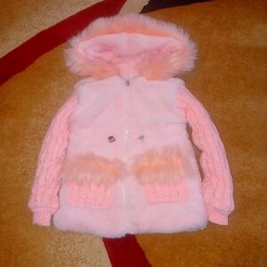 Pink Fuzzy Hooded Jacket